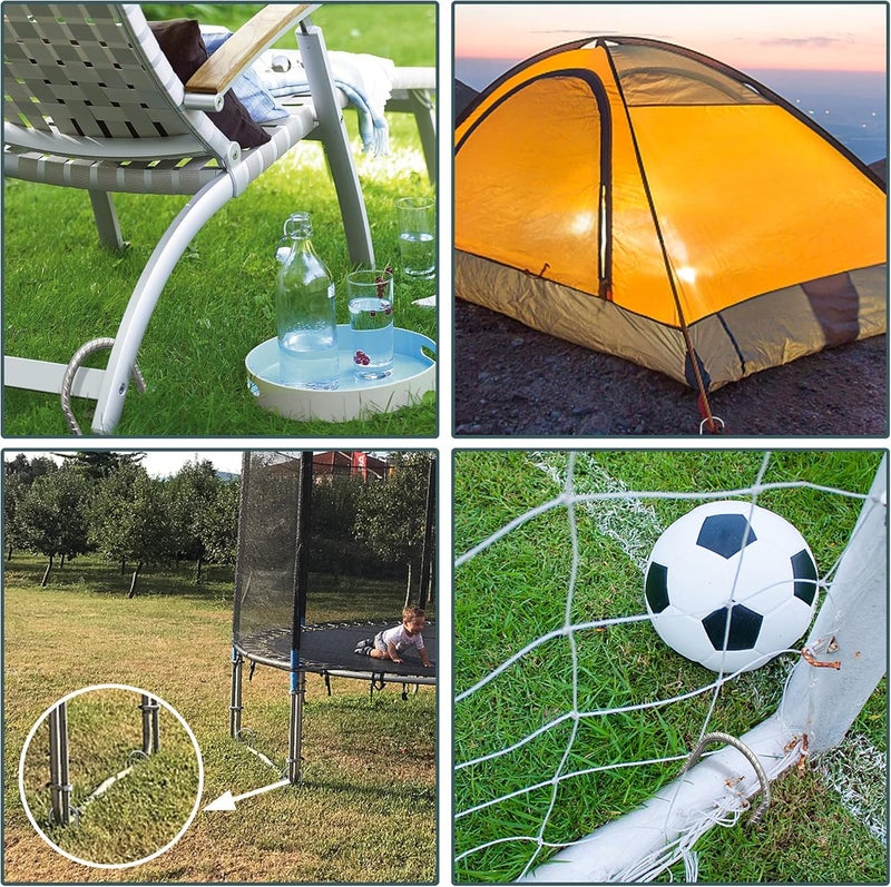 Eurmax USA Strong Trampoline Anchor Stake High Wind, Ground Anchors Heavy Duty, Tent Stakes,Trampoline Accessories, Swing Set Anchors, Ground Stakes, Pack of 8(Silver) - Image 5